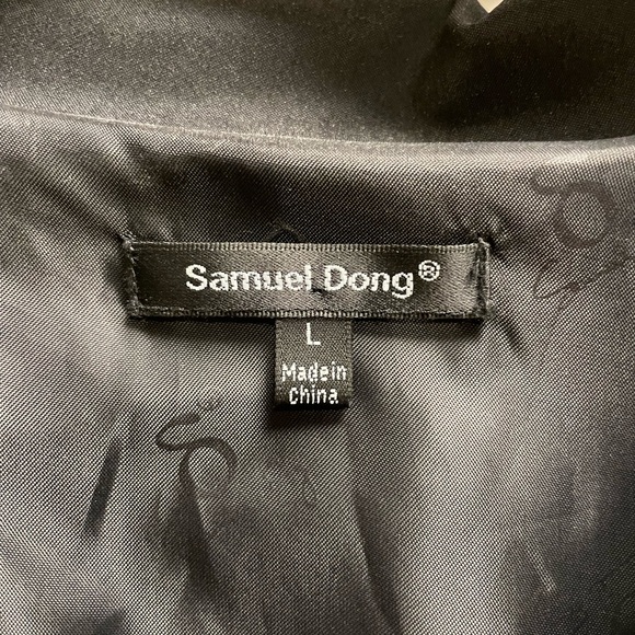 Samuel Dong Black Trench Coat with Statement Belt - Picture 3 of 4